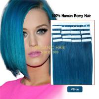 Cheap blue hair extensions before and after